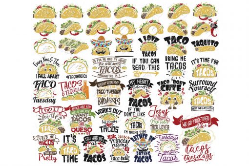 Taco SVG Bundle in SVG/DXF/EPS/JPG/PNG