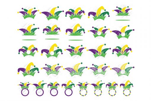 Jester Hat SVG Mardi Gras in SVG/DXF/EPS/JPG/PNG