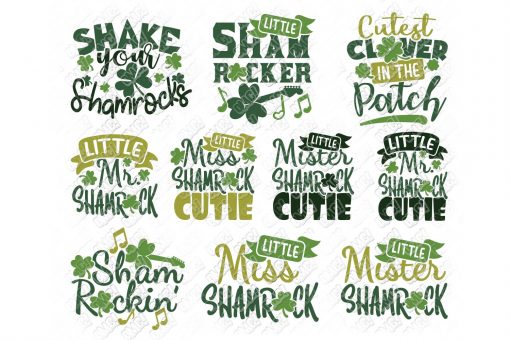 Shamrock SVG Clover Quotes St Patricks Day Sayings in SVG/DXF/EPS/JPG/PNG