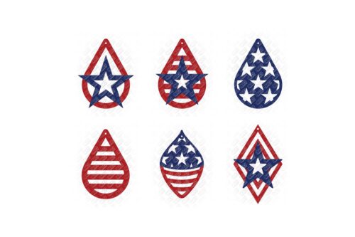 American Flag Earrings SVG
