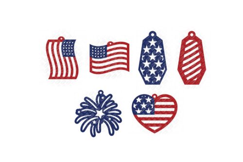 American Flag Earrings SVG