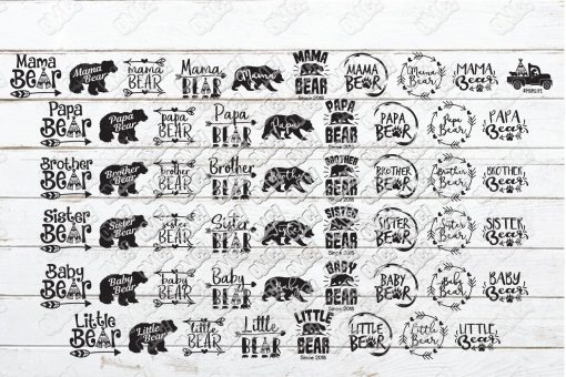 Bear Family SVG Bundle in SVG/DXF/EPS/JPG/PNG