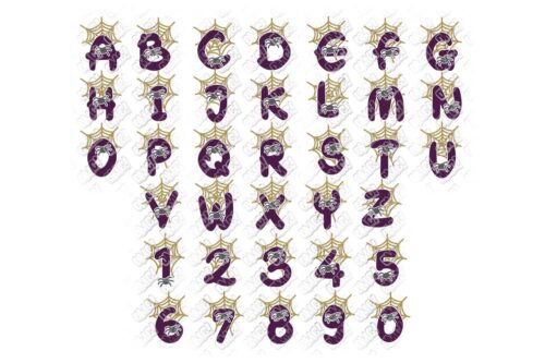 Spider Web Alphabet SVG
