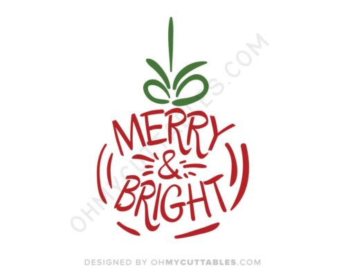 Merry and Bright SVG Free