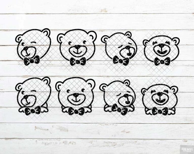 Bear Face SVG Head in SVG/DXF/EPS/JPG/PNG • OhMyCuttables