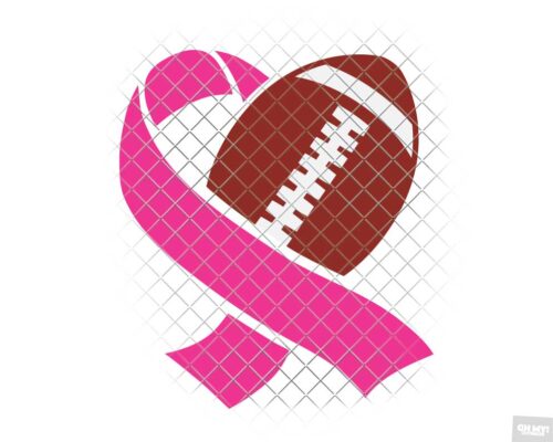 breast cancer football svg