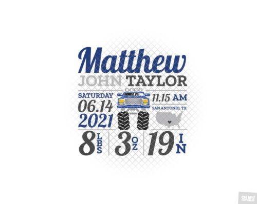 monster truck birth stats svg