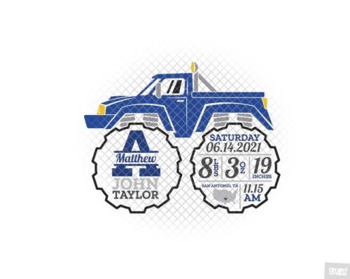 monster truck birth stats svg