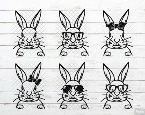 Bunny Face SVG & PNG Sublimation Easter Rabbit Face With Glasses ...